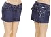 Juniors / Missy Blue Denim Cotton Rhinestone Accent 5-Pocket Mini Skirt