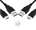 2-Pack USB Type C (USB-C) to USB 3.0 Type A Charging and Sync Cable for New MacBook, Nexus 5X, Nexus 6P, OnePlus 2, Lumia 950 and Other Type-C Phones (2x Black-1.0M)