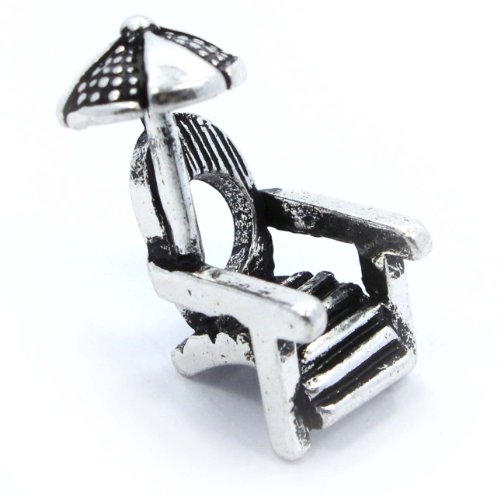 " Beach Chair " Silver Charm Bead Pandora Troll Chamilia Kay Zable Compatible