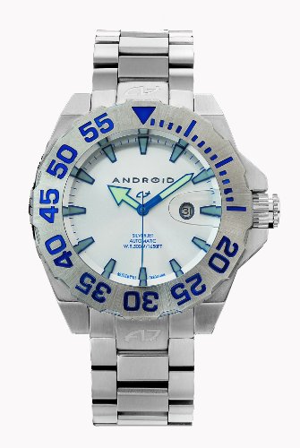 Android Men's Divemaster Silverjet-500 Automatic Stainless Steel Bracelet Watch