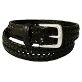 Dockers Mens Big-Tall 30mm V-Weave Braided Belt, Black, 48