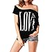 FUNOC Womens Short Sleeve Loose White T Shirt Summer Casual Lover Tops Blouse