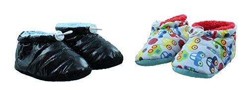 SkidDERS Kids Puff Booties Slippers, 2 Pack