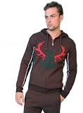 Produkt-Bild: TFA Herren Kapuzensweater braun - Logo Rot/Gr&uuml;n