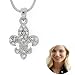 Cameron Diaz Pave Stone Fleur De Lis Necklace