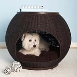 The Refined Canine Igloo Pet Bed Deluxe in Espresso, 25 L X 25 W X 20 H
