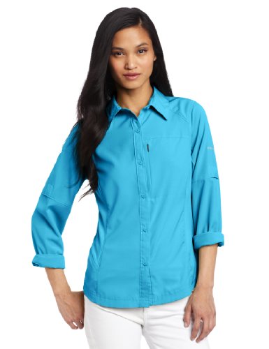 Columbia Women's Silver Ridge Long Sleeve Shirt, Large, Riptide On Sale