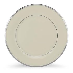 Lenox Solitaire Platinum Banded Ivory China Dinner Plate by Lenox
