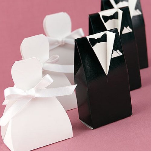 Sunvary 100 Pcs(50 Pairs)gown Tuxedo Bride Groom Wedding Bridal Favor Candy Box Gift Boxes Christmas Gift Boxes
