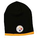 Pittsburgh Steelers Classic Black Knit Beanie WITH Yellow Tipping At Bottom