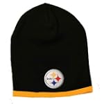 SAVE $10.05 - Pittsburgh Steelers Classic Black Knit Beanie WITH Yellow Tipping At Bottom $7.95