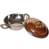 Indian Tableware Copper Karahi with Lid