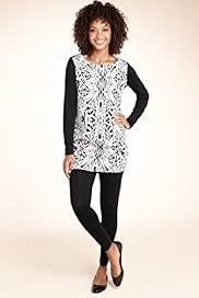 Slash Neck Mirror Print Woven Tunic