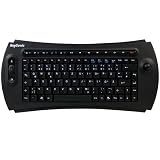 KEYSONIC KSK-5200 RFM Trackball-Tastatur 2,4GHz Funkuebertragung zwei Mausfunktionstasten und Scroll-Rad HTPC Kabellos Navi Digital