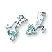 Sterling Silver Blue Topaz and Diamond Earrings (Pair)