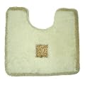 Middle Square Pattern Cream Bathroom Pedestal Rug/Mat