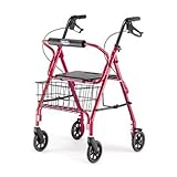 Invacare Value Four Wheel Rolling Walker Rollator RED