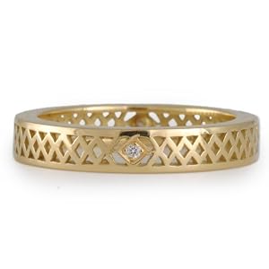 RAY GRIFFITHS- Gold Stacking Ring with Diamond
