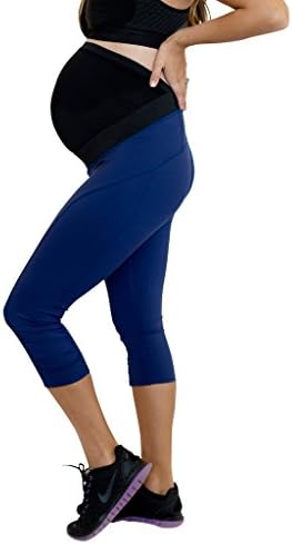 Maternity Leggings Made in USA Support with Full Belly Coverage and Pocket.