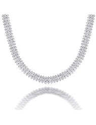 Bling Jewelry Cubic Zirconia Bridal Style Tennis Necklace Silver Tone