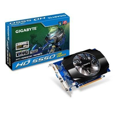 Gigabyte Radeon HD5550 1 GB DDR3 128B 550MHz DVI/HDMI/VGA PCI-Express 2.1 Video Card - Retail GV-R555D3-1GI