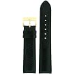Watch Band Calfskin Leather Comfort Light Padded Black Gold-tone Buckle Ladies 12 Millimeters
