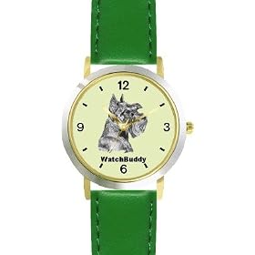 Miniature Schnauzer (SC) Dog - WATCHBUDDY® DESIGNER DELUXE TWO-TONE THEME WATCH - Arabic... by WatchBuddy