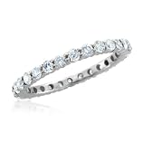 Diamond Eternity Band in 14k White Gold Wedding Ring (G, SI1-SI2, 1.00 cttw) Certificate of Authenticity