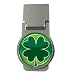 Money Clip Round of Green Shamrock (Celtic, Club, Gold, Irish, Ireland, Little, Charm, Cross, Four Leaf Clover, Jewelry, Necklace, Pendant, Ring, Tattoo, Diamond, Designs, Charm, Lucky, Luck)
