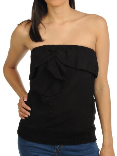 VILA CLOTHES Damen Top, 14009261 Siol Tube Top, Gr. 36 (S), Schwarz (BLACK) Preisvergleich