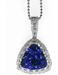 18K White Gold Tanzanite and Diamond Pendant -- LIFETIME WARRANTY