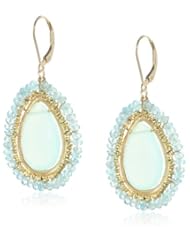 Dana Kellin Peruvian Opal Chalcedony Trimmed with Gold Beads and Apatite Rondelles Earrings