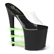 8 Inch High Platform Sexy Shoes Neon Green UV Lines Wrap
