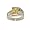 Contemporary Emerald Cut Canary Yellow CZ Channel Set Ring in Silvertone Size 5
