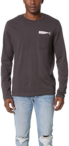 Mollusk Men's Olde Whale Long Sleeve Tee, Faded Black, Medium