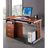 Techni Mobili Compact Work Desk (Mahogany) (30"H x 47.25"W x 22.75"D)