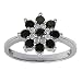 10k White Gold Black and White Diamond Ring (3/4 cttw)