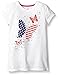 Hanes Big Girls Short Sleeve Graphic Tee, White Butterfly Flag, Medium