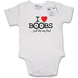 from Dirty Fingers Dirty Fingers  I Love Boobs...just like my Dad  Baby & Toddler Short Sleeve Bodysuit
