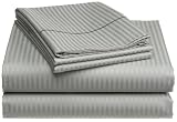 Renaissance 600-Thread-Count Woven Cotton Stripe Queen Sheet Set, Teal