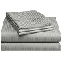 Renaissance Collection 600-Thread-Count Woven Cotton Stripe Queen Sheet Set, Teal
