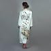 White Silk Robe for Women -- The Chrysanthemum -- 100% Silk, Hand Painted