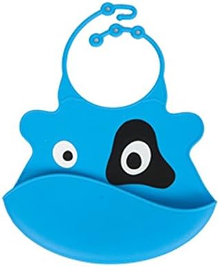 FosFun Soft Silicone Baby Bib (Farm Pack) Button Latch Better for Long Hair - Funny Cool Cute 2 Pack of Bibs with Food Catcher Pocket Made From Waterproof Washable Silicone Plastic, Best for Use with Girl or Boy Infants and Babies (cow)