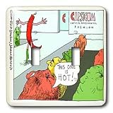 Londons Times Health and Vanity Trends Cartoons - Hottest Designer Fashions - Light Switch Covers - double toggle switch
