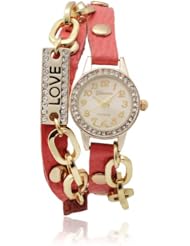 Brinley Co. Rhinestone Accent Chain Detail Wrap Watch