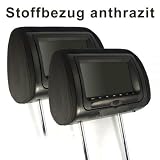 Produkt-Bild: Kopfst&uuml;tzen Monitore DIGITAL 17,78cm (7") inkl. 2 x DVD (SET !!!) speziell f&uuml;r BMW mit E-Pr&uuml;fzeichen und 24 Monate Sofortaustausch im Servicefall, STOFFBEZUG ANTHRAZIT !!!