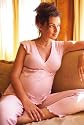 Wrap Front Nursing Pajama Set with Lettuce Edging