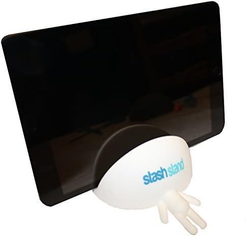 StashStand Hands Free Smartphone Display Stand - Works with Any Cell Mobile Phone, Phablet & Tablet Placed Horizontally - Also a Unique Letter, Credit, Gift & Business Card Holder for Your Desk (White)