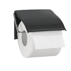 Wenko 18269100 Toilettenpapierrollenhalter Retoro - Stahl lackiert, 13 x 12.5 x 1.5 cm, schwarz gl�nzend