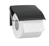 Wenko 18269100 Toilettenpapierrollenhalter Retoro - Stahl lackiert, 13 x 12.5 x 1.5 cm, schwarz gl�nzend